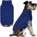 KYEESE Dog Sweater Turtleneck Thick Knit Pullover for Cold Weather | Stretchy Fit, Lightweight & Warm, Cozy Knit Comfort, Classic Plaid Design, Gentle on Sensitive Skin, Comfortable Daily Wear