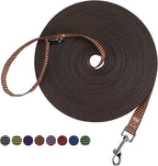 Hi Kiss Dog/Puppy Obedience Recall Training Agility Lead - 15ft 20ft 30ft 50ft 100ft Training Leash - Great for Training, Play, Camping, or Backyard(100ft,Black_Orange)