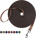 Hi Kiss Dog/Puppy Obedience Recall Training Agility Lead - 15ft 20ft 30ft 50ft 100ft Training Leash - Great for Training, Play, Camping, or Backyard(30ft,Black_Orange)