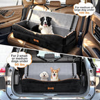VavoPaw Car Seat for Large Dog for 2 Medium or 3 Small Dogs Under 100Lbs | Dog Booster Seats ,Pet Car Seats with 2 Safety Leashes, Dogs Sofa Bed Cushion Add Thick Sponge, Pet Cars Carrier for Travel