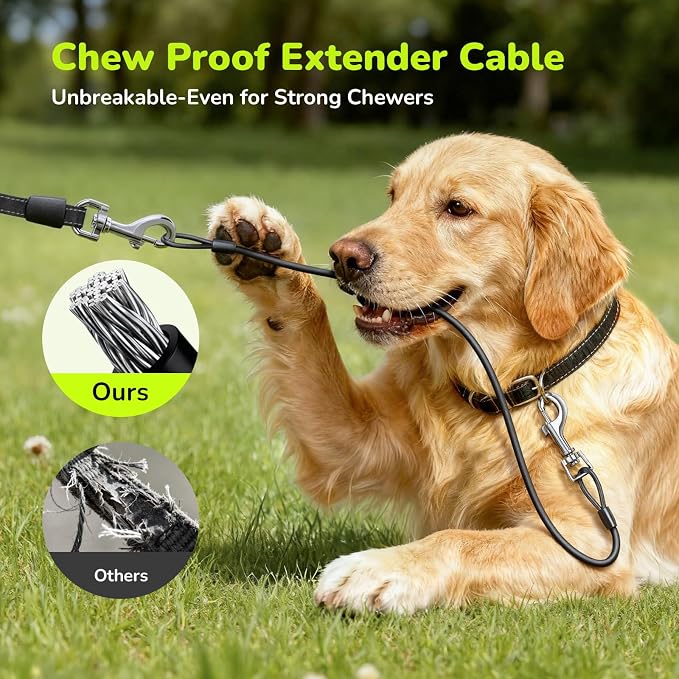 Retractable Dog Leash with Chew Proof Extender - 18,2 ft Heavy Duty Retractable Dog Leash with Poop Bag Holder, Anti-Slip Handle, Reflective Leashes for Small Medium Large Pet Up to 110 lbs