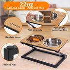 Elevated Dog Bowl, Adjustable Height and Tilt Angle Dog Bowl Stand | Precisely Adjust Height And Tilt Angle, Easy To Clean, Equipped With 2 Stainless Steel Food Bowls, Sturdy And Durable.