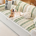 Couch Cover for Dogs, Washable Non-Slip Boho Geometric Pet Sofa Protector, Soft Sofa Slipcovers Cushion Protector for Dogs and Cats. (Green, 27.6" x 82.7" x 1.5")