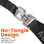 HOWGO Double Dog Leash,Tangle-Free 360 Swivel(Pink, Std M-L w.Handle) | Individually Adjustable Length, Double Padded Handles,Zinc Alloy Hooks,Durable Nylon,No-Tangle Walking,All Breeds