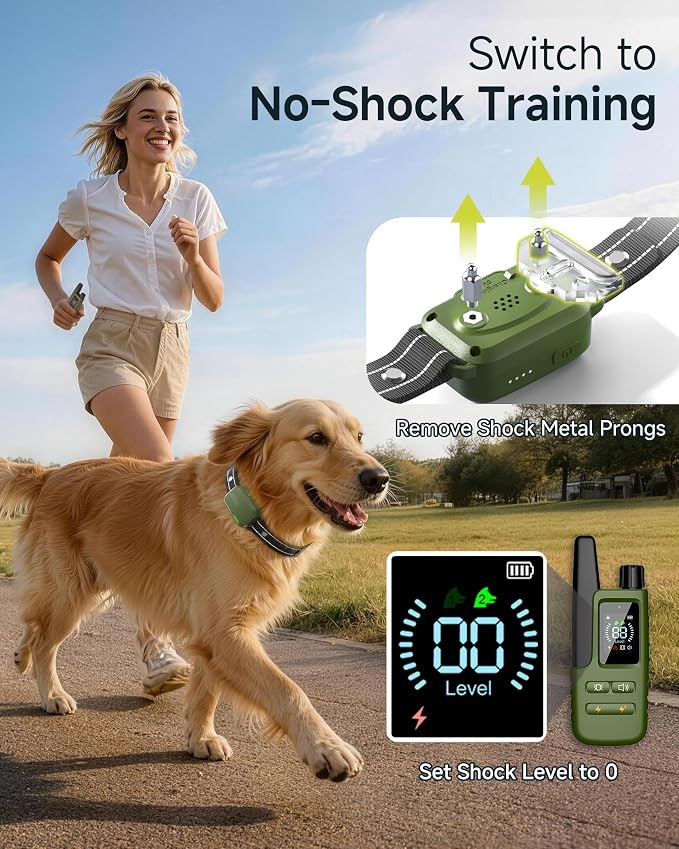 Dog Shock Collar - 4500FT Dog Training Collar with Remote for 10-120lbs Small Medium Large Dogs, IPX8 Waterproof Rechargeable Dog eCollar with Beep(1-8) Vibration(1-16) Safe Shock(0-99), No-Shock Mode
