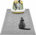 Cat Litter Box Mat, Kitty Premium PVC Pad, Durable Trapping Rug, Phthalate Free, Urine-Resistant, Scatter Control, L 35 x 23 Inch, Cadet Grey