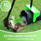 ienjoyed 43" Tall Pooper Scooper Large Swivel Bin & Rake with 100 Waste Bags,Heavy Duty Dog Pooper Scooper for Dogs, Long Handle Poop Scooper with Lid for Yard, Grass, Gravel (Green)