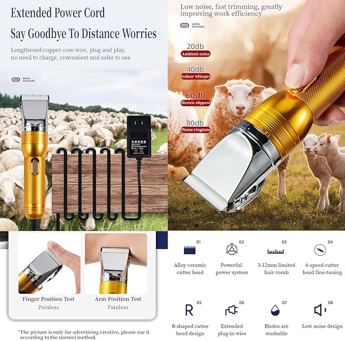 Dog Grooming Clippers Sheep Shears Horse Pet Thick Hair Trimmer | Powerful Electric professional dog clippers,heavy duty cat shaver,long matted thick coat Farm Livestock fur trimmers