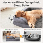 INVENHO Orthopedic Dog Bed Medium Size Dog, Waterproof Egg-Crate Foam Couch with Washable Removable Cover, Waterproof Lining and Nonskid Bottom