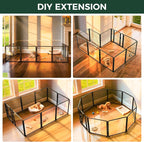 FXW AuraSpace Pro Acrylic & Wire Mesh Indoor Dog Playpen, 24" H, 10 Panels | Clear View, Heavy-duty Metal, Flexible Layouts, Easy Walk-Through, For Puppies & Small Dogs, Patented
