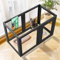 FXW AuraSpace Clear Acrylic Indoor Dog Playpen, 30" H, 6 Panels, Black | Open View, Modern Home Fit, No Climbing Bars, Tool-Free Setup, For Small & Medium Dogs