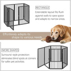 Vantas 120" x 24" Foldable Freestanding Extra Wide Dog Gate with Door,Black | Pet Gate for Stairs and Doorways, Renter Friendly No Drill, Indoor Pet Fence Extra Wide, Easy Storage, With Support Feet