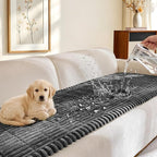FUANGUI Waterproof Couch Cover Sofa Cover for Dogs and Pets Sofa Protector | Non-Slip Washable Fuzzy Soft Cat Bed Sofa Slipcover for 2-3 Cushion Couch Sofa Pet Friendly, Dark Grey, 27.6" x 82.7", 1 pcs