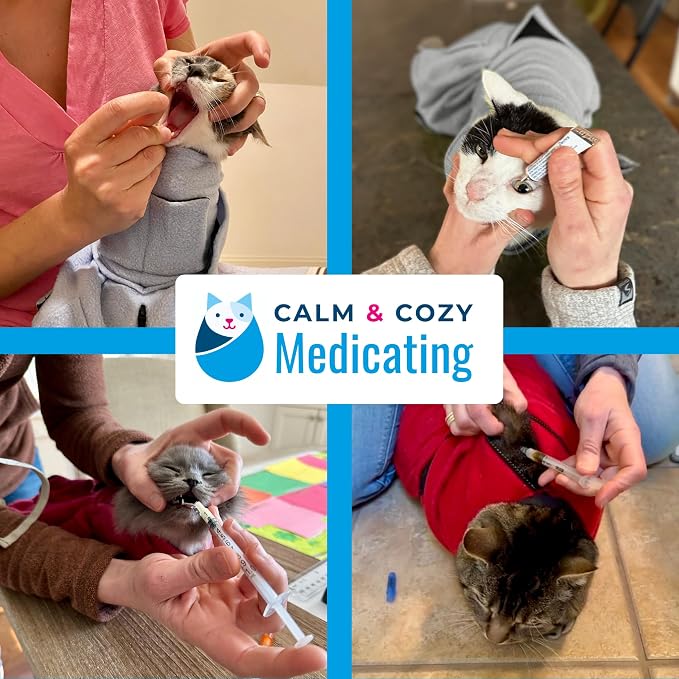 Calm & Cozy® Cat Swaddle Wrap for Nail Trimming (Lavender, Small) | Patented Access Points, Nail Trimming, Grooming, Medication, Vet Visits