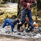 Kuoser Waterproof Hooded Dog Raincoat, Full Body Coverage, Brown 3XL | Heavy-duty waterproof material blocks rain thoroughly, Ergonomic fit for free movement, Built-in Harness, reflective strips
