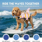 ASENKU Dog Life Jacket - Pet Safety Vest for Swimming & Boating, Shark Life Jacket with Floatation, Dog Lifesavers Swimsuits for Small Medium Large Dogs (Summerpink, L)
