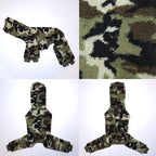 D Doggy Star Italian Greyhound Sweater Turtleneck Outfit Camo Warm Fleece Onesie Clothes Whippet for Dog Coat (2XL,FLC Green Camo)