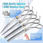 Fenice Professional Dog Grooming Scissors: Shears Set for Dogs Trimming Made Of Japanese 440C Stainless Steel Yellow Diamond