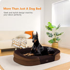 Dwanton Orthopedic Dog Bed for Extra Extra Large Dogs with Gel Memory Foam, Waterproof Dog Sofa, Washable Pet Bed with Four Sided Bolster Cushion, Removable Cover & Non-Slip Bottom, 48", Brown