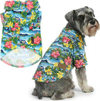 Parisian Pet Floral Dog Shirt - Cotton Clothes for Large Dogs - Stylish Dog Beach Outfit - Lightweight and Soft Puppy Clothes - Trendy Tshirts for Dogs - Comfortable Summer Vacation Pet Apparel