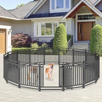 Thickened Dog Playpen Foldable Metal Yard Fence32/43inch Compact Portable Animal Barrier Fence for Indoor Outdoor (16 Panels, 32 inch)