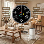 2 Pack Air Purifiers for Home Bedroom with PM 2.5 Air Quality Monitor | H13 True HEPA Air Filter Cleaner with 5 mode Light, Sleep Mode, Timer, Fragrance Sponge for Smoke, Odor, Dander
