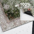 Cat Litter Mat Litter Trapping Mat, 40"x30" Waterproof Urine Proof Litter Box Mat Catcher Mat Non-Slip Washable for Kitty Kitten, Green