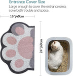 Cute Cat Litter Mat 24”x16”, Litter Box Mat, Litter Trapping Mat, Soft on Kitty Paws, Easy Clean, Anti Slip, Pet Accessories, Door Floor mats - White Pink60*40