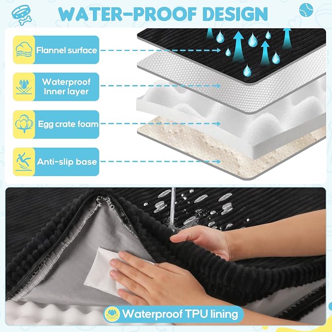 Loiion Dog Car Bed, Non-Slip Backseat Extender Pet Mat 56"x28.7" | Removable, Washable Dog Bed With Waterproof Liner Protects Car Seats, Anti-Slip Travel Bed For Dogs