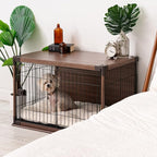 IRIS USA Small Animal Cage, Habitat, Brown | Rabbits, Removable Cleaning Tray, Secure Locking Door, Comfortable Den Space, Good Airflow, Easy Tray Clean