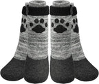 KOOLTAIL Anti Slip Dog Socks for Hot/Cold Pavement to Prevent Licking Paws,Booties for Hardwood Floors,Traction Rain Dog Boots&Paw Protectors Shoes with Grip for Outside Small Medium Large Senior Dogs