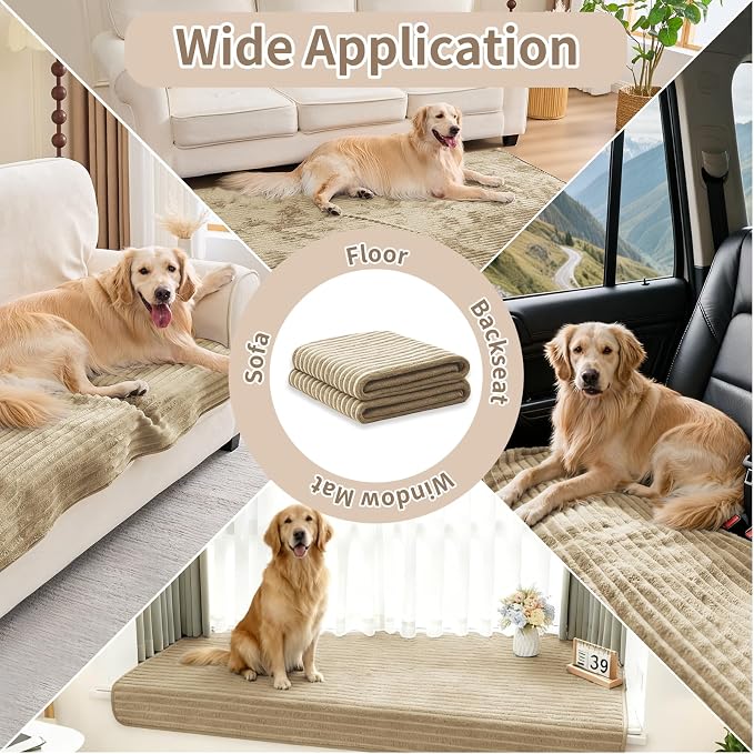 100% Waterproof Couch Covers for Dogs, 35"×70.9" Washable Couch Cover, Non Slip Sectional Couch Covers for 3 Cushion Sofa Cover Pet Friendly, Cat and Dog Couch Bed Cover-Camel