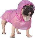 iChoue French Bulldog Raincoat Frenchie Pitbull Rain Coat Jacket Poncho Packable Waterproof Adjustable with Reflective Straps Lightweight for Short Thick Medium Dogs (Pink, L)