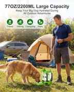 77 oz Portable Dog Water Bottle, 2.2L Dog Travel Water Dispenser Olive Green | Food-grade, BPA-free material, silicone seal, easy-clean wide mouth, grip handle, for large dogs, hiking, camping, beach days