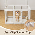 Jalove 30" H Clear Acrylic Dog Playpen Indoor, Easy Assemble Whelping Crate | Ideal for Small to Medium Dogs,Puppy Rabbit Ferret Transparent Pet Pen, Kennel Cage Enclosure, White, 10PCS