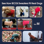IECOii Turtleneck Dog Sweater, Thermal Knitted Sweater for Small Medium Dogs Girl Boy, Stretchy Fit Warm Pullover Pet Sweaters for Cold Weather Indoor & Outdoor Knitwear, Dachshund (Light Grey, M)