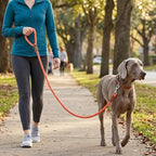 Mile High Life Dog Leash Braided Cotton Rope w/Leather-Wrapped Ends/Handle | Rust-proof 360° swivel clasp, Heavy-duty for medium/large breeds. Great for weddings, daily walks (4 FT, 1/2", Orange)