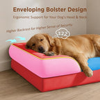 Comfort Expression Orthopedic Dog Bed for Extra Large Dogs with Bolster | Waterproof Dog Couch Bed with Washable Cover & Non-Slip Bottom, Supportive Egg Crate Foam XL Pet Bed, 45x35 Inch