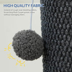 Cat Craft Reticulated Short Plush Tall Cat Scratching Post, Light Gray | 41in textured reticulated plush scratcher, anti-tip thick base, swappable balls for cat scratching & interactive climbing