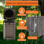 Dog Poop Trash Can Outside - 5L/1.3Gal Small Trash Can with Lid, Brown | Outdoor Dog Poop Trash Can with 40 Bags, Pedal, Removable Inner Bin, Metal Dog Waste Trash Can with Soft Close, Odor Control