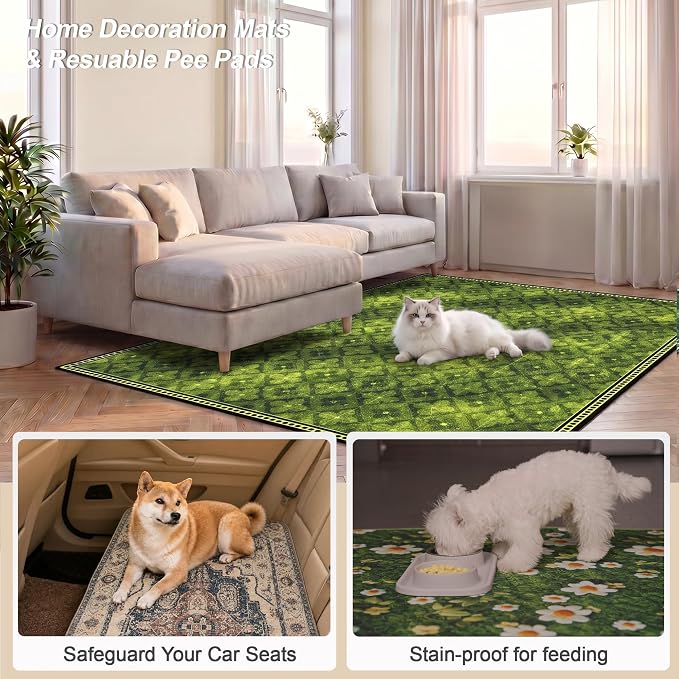 Washable Pee Pads for Dogs, Reusable Puppy Potty Training Pads, Ultra-Absorbent Thick Waterproof Leak-Proof Non-Slip Pads & Mat for Crate, Playpen, Floor, Whelping & Housebreaking , 2 Pack 36"x36"
