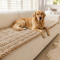 Couch Cover for Dogs Washable, Couch Covers for 3 Cushion Sofa Pet Friendly, Fuzzy Pet Couch Cushion Covers for Dog, Non Slip, Thick, Soft for Sofa Protector (Camel, 27.6" x 82.7"/70 x 210cm)