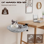 Acools Cat Desk Bed, 90° Foldable Cat Hammock with Clamp, 44 lb Capacity | Cat Desk Hammock with Adjustable Clamp; Desk Cat Bed Attachment Features 18"x18" Washable Soft Fabric and Sturdy Metal Frame