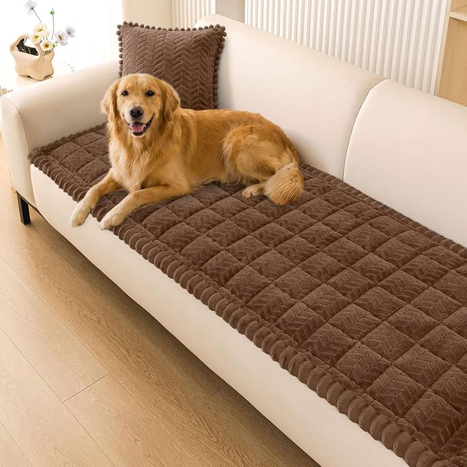 Smiry Couch Cover for Dogs, Non Slip Fuzzy Pet Sofa Covers Washable | Sofa Slipcovers for 2-3 Cushion Couch, Soft Thick Furniture Protector for Cats Dogs, Against Fur, Dirt, Scratch (27.6"x59")