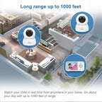 VTech Baby Monitor No WiFi, 2 Cameras & Remote Pan-Tilt-Zoom for Twins & Two Rooms – Hack-Proof, 19Hr Battery, 1000ft Range, Auto Night Vision, Temperature Sensor | VM923-2
