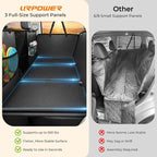 URPOWER PU Leather Back Seat Extender for Dogs, Hard Bottom Dog Seat Cover | Supports 550 lbs, Stable 3-Panel Hard Bottom, Added High-Density Foam for Comfort, Waterproof 900D Oxford, 45% More Space