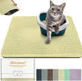 Cat Litter Mat 47"x27",Double Layer EVA Litterbox Mat Cream | Extra Large Honeycomb, Waterproof & non-slip, Odor-free, easy clean, washable durable floor protector,scatter control