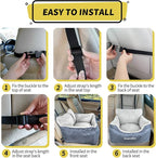 BurgeonNest Dog Car Seat for Small Dogs & Cats Under 25 lbs, Grey