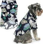 Parisian Pet Palm Leaves Dog Shirt - Cotton Clothes for Large Dogs - Stylish Tropical Dog Outfit - Lightweight and Soft Puppy Clothes - Trendy Tshirts for Dogs - Comfortable Summer Camp Pet Apparel