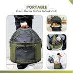 Crash-Tested Small Dog Car Seat | CPS Certified Crash Protection | 3-in-1 Portable Dog Car Seat, Indoor Enclosed Cat Bed & Round Pet Carrier | 5 Star Crash-Tested & Rated for Safe Car Travel.